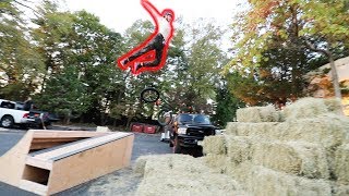 LAUNCHING INTO 100 BALES OF HAY!