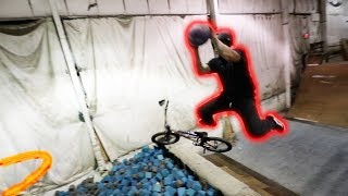 BASKETBALL TRICK SHOTS AT THE SKATEPARK!