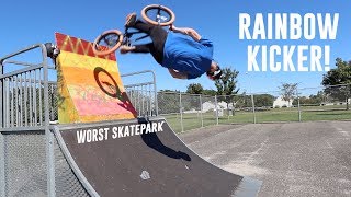 RAINBOW KICKER AT WORST SKATEPARK EVER!