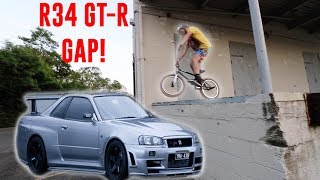 BIG BOY JUMPS OVER AN R34 GT-R!