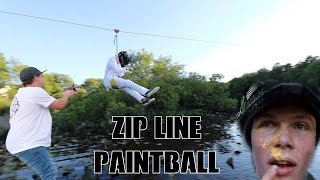 PAINTBALL ZIPLINE HUMAN TARGET!