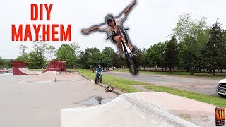 RIDING A CRAZY DIY SKATEPARK!