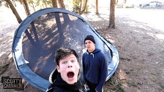 CRAZY TRAMPOLINE QUARTER PIPE!