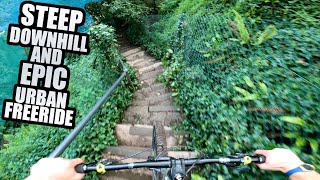 RIDING STEEP DOWNHILL LINES AND EPIC URBAN MTB...