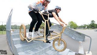 Riding Reckless On A Sidehack At The Skatepark!
