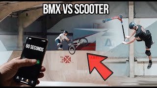 How Many TAILWHIPS in 60 SECONDS? | BMX VS SCOOTER