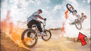 RIDING WITH SMOKE GRENADES ON MY BMX!