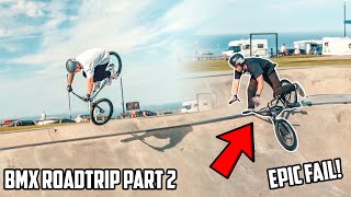 EPIC FAIL riding across a SPINE! | BMX road...