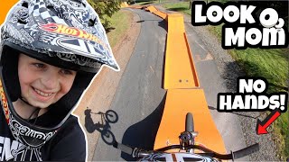 BMX Tricks on a LIFE SIZE Hot Wheels Track!