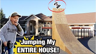 Jumping My ENTIRE HOUSE! RC Car VS MEGA RAMP!!