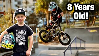 End of 8! Caiden's Freestyle BMX riding...