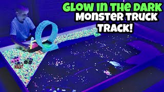 I Built a Glow in the Dark Monster Truck Track!