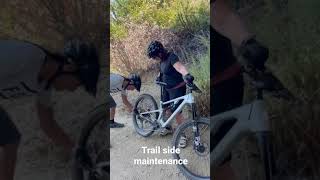 Trailside MTB maintenance - Happy dance after...