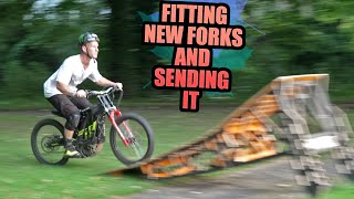 FITTING NEW FORKS ON MY ELECTRIC MOTOCROSS...