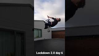 BACKFLIPPING MY TRAMPOLINE BIKE #shorts #mtb...