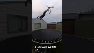 TRAMPOLINE BIKE BACKFLIPS #shorts #mtb...