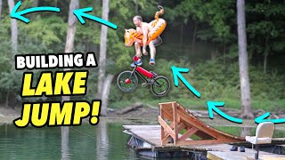Building and Riding a SKETCHY Lake Jump... its...
