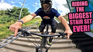 RIDING FULL SPEED DOWN THE BIGGEST STAIR SET...