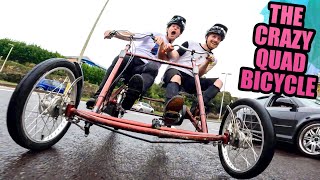THE CRAZY QUAD BICYCLE - FULL SPEED SIDE BY...