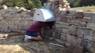 Jens removing the false work from Dry Stone...