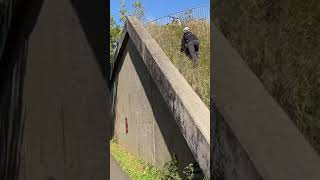 RIDING DOWN THE SIDE OF A BRIDGE ON MY MTB!