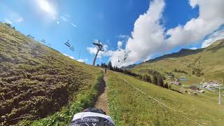 Les Crosets Red Trail Champery Mtb, back  POV...