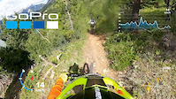 Overlander kid Tim skidding downhill July 25, 2020