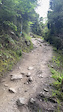 Exposed rock on steep section