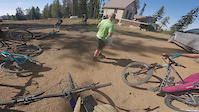 Full pull down the new trail at Bluewood