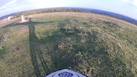 Round the mount and down the steps