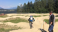 My kids at Crankworx Innsbruck pump track