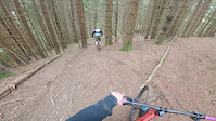 Crash in steep section at Freeride Morzine