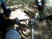 Matt finding a tree while riding Just Outstanding